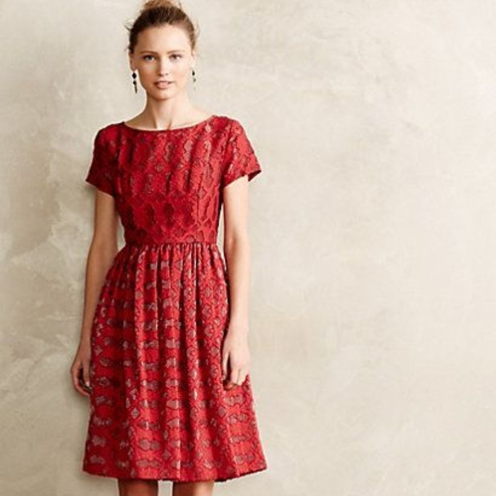 Red Lace Moulinette Souers Dress SZ 8